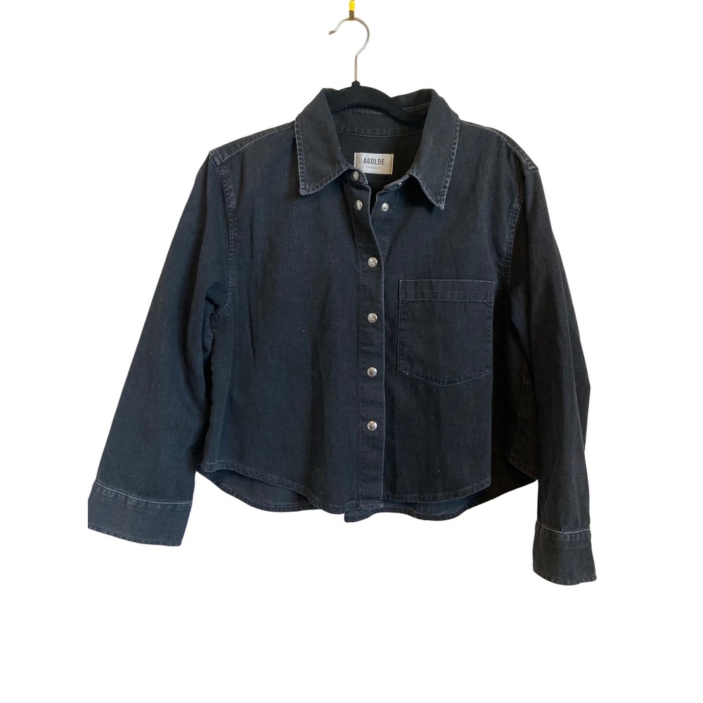 Agolde Black Cropped Jean Jacket